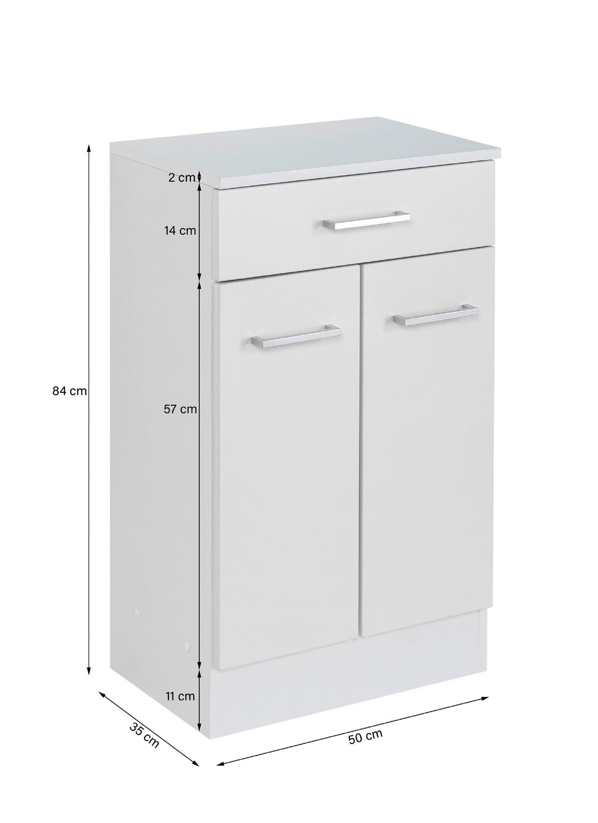 Badezimmer Unterschrank Riga BxH 50/84 Weiß - Weiß, MODERN, Holzwerkstoff (50/84/35cm) - Held
