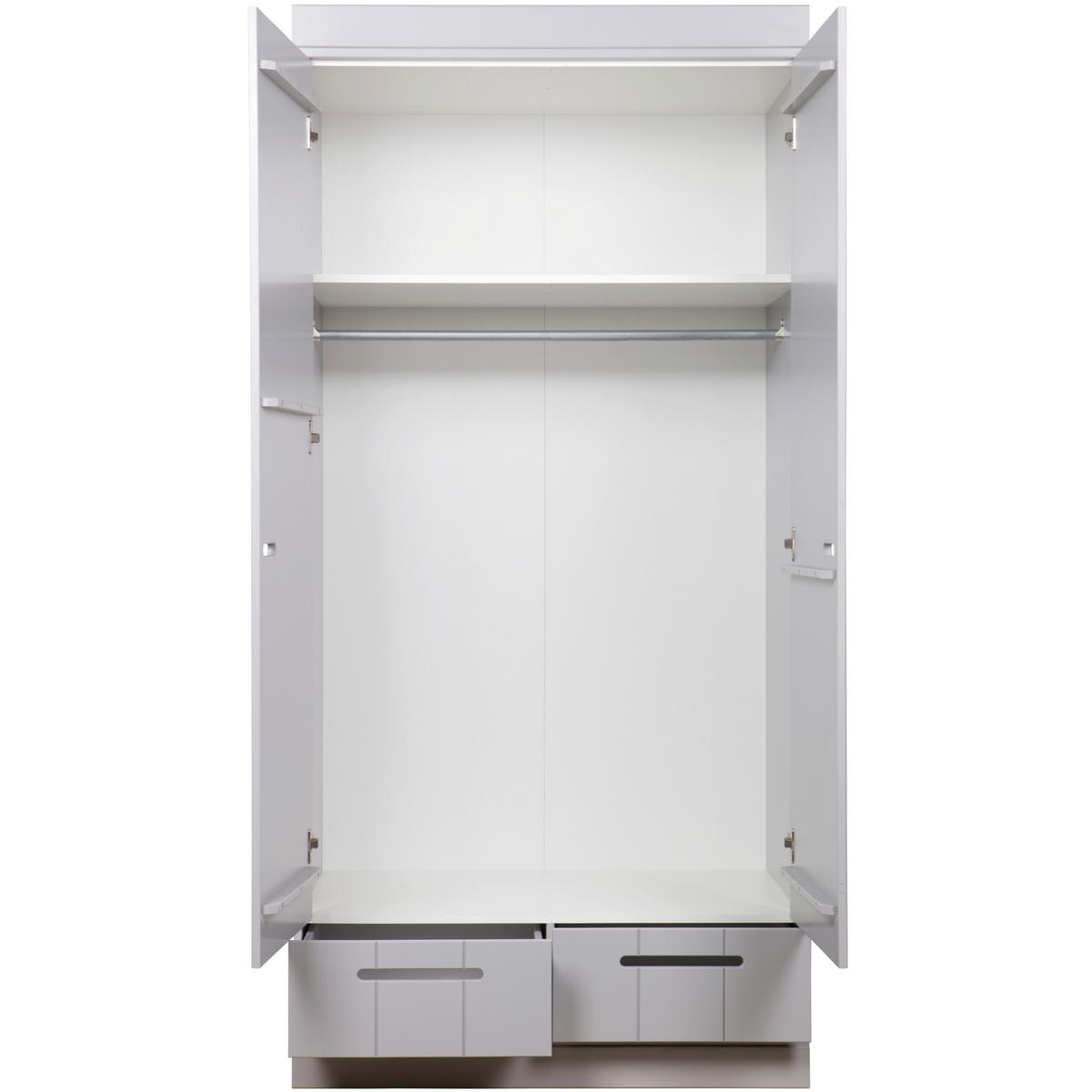 Drehtürenschrank Connect, Concrete Grey 94 Cm - Grau, Design, Holz (94/195/53cm) - Livetastic