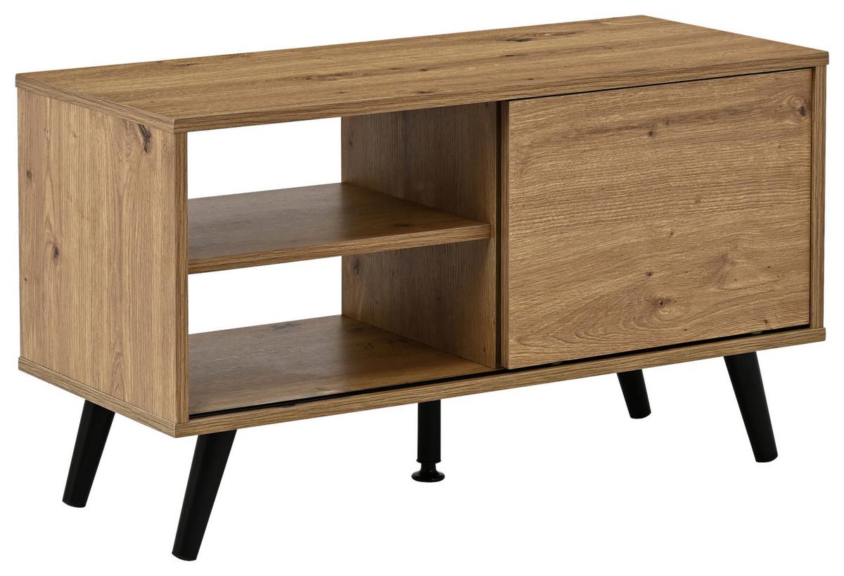 TV STOLÍK MOVE - čierna/dub artisan, Modern, kov/kompozitné drevo (80/46/35cm) - Based