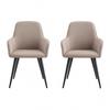 Armlehnstuhl-Set Harbo Graubraun B: 57 cm - Graubraun/Schwarz, MODERN, Textil/Metall (57/87/65cm) - MID.YOU