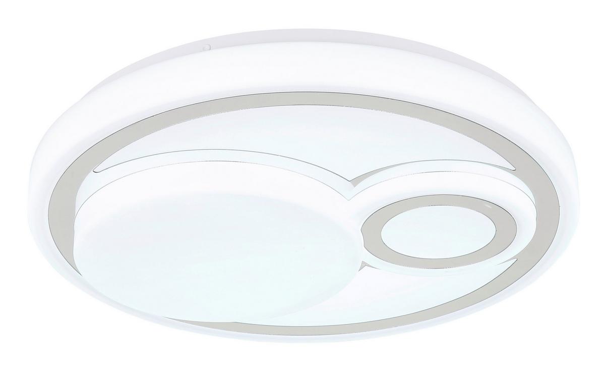 LED-Deckenleuchte 48473  Ruiz - Chromfarben/Opal, Design, Kunststoff/Metall (38/7,5cm) - Globo