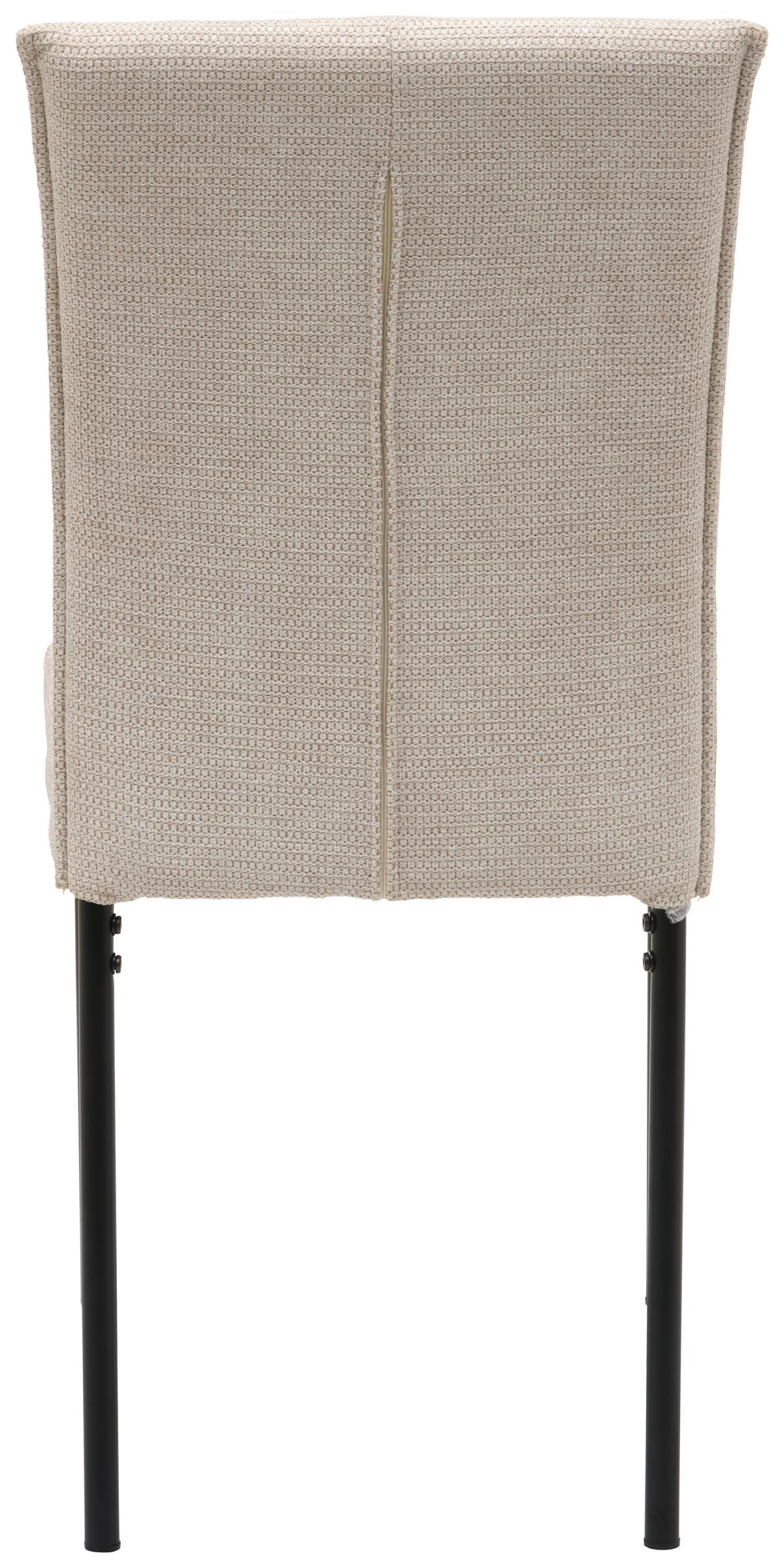 Vierfußstuhl Finn Webstoff Beige, B: 44 cm - Beige/Schwarz, KONVENTIONELL, Textil/Metall (44/96/61cm) - MID.YOU