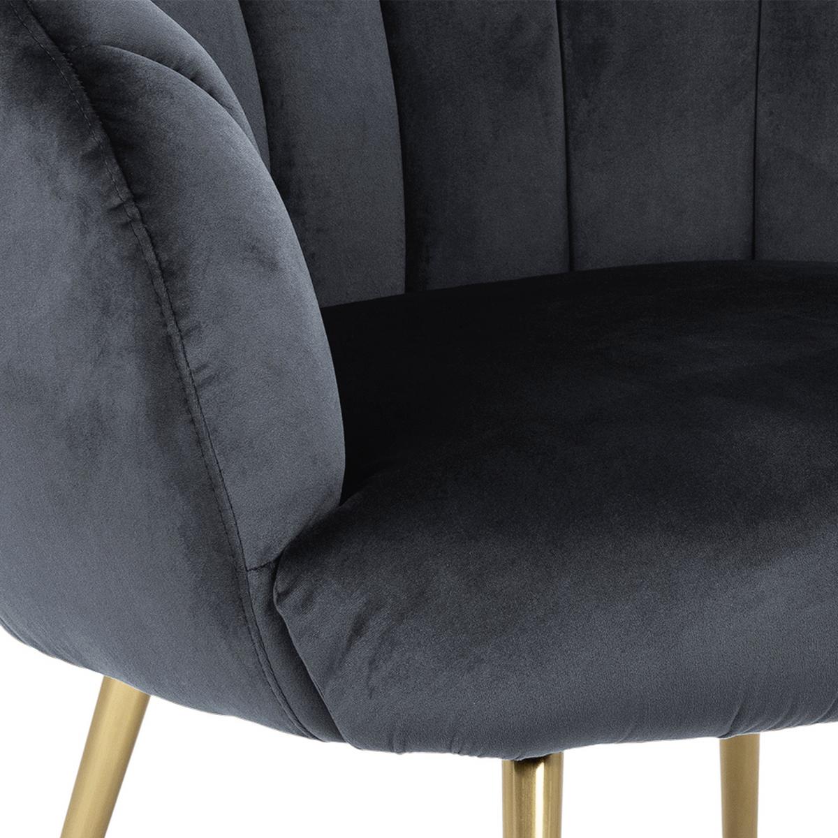 Lounge Křeslo DANIELLA šedá - tmavě šedá/barvy zlata, Design, kov/textil (76/81/76cm) - Livetastic
