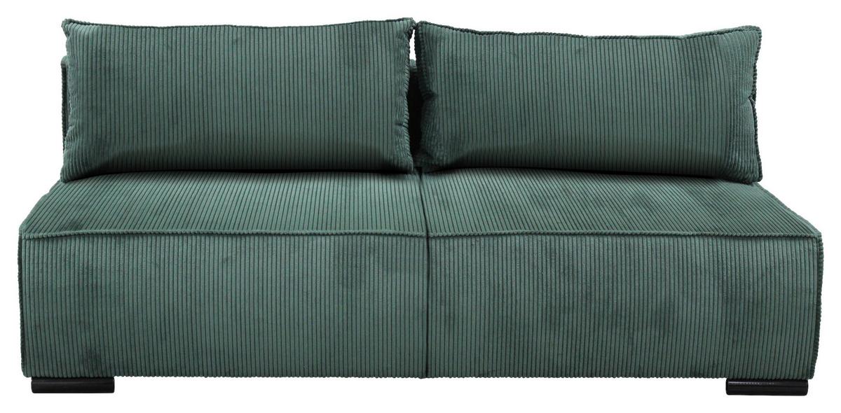Schlafsofa Flow Grün B: 202 cm - Schwarz/Grün, Design, Textil (202/90/99cm) - MID.YOU