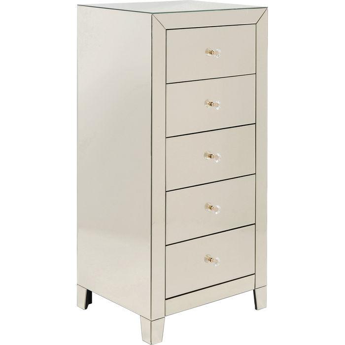 Kommode Luxury Champagne Champagnerfarben B: 49 cm - Champagner, Design, Glas/Holzwerkstoff (49/110/41cm) - Kare-Design