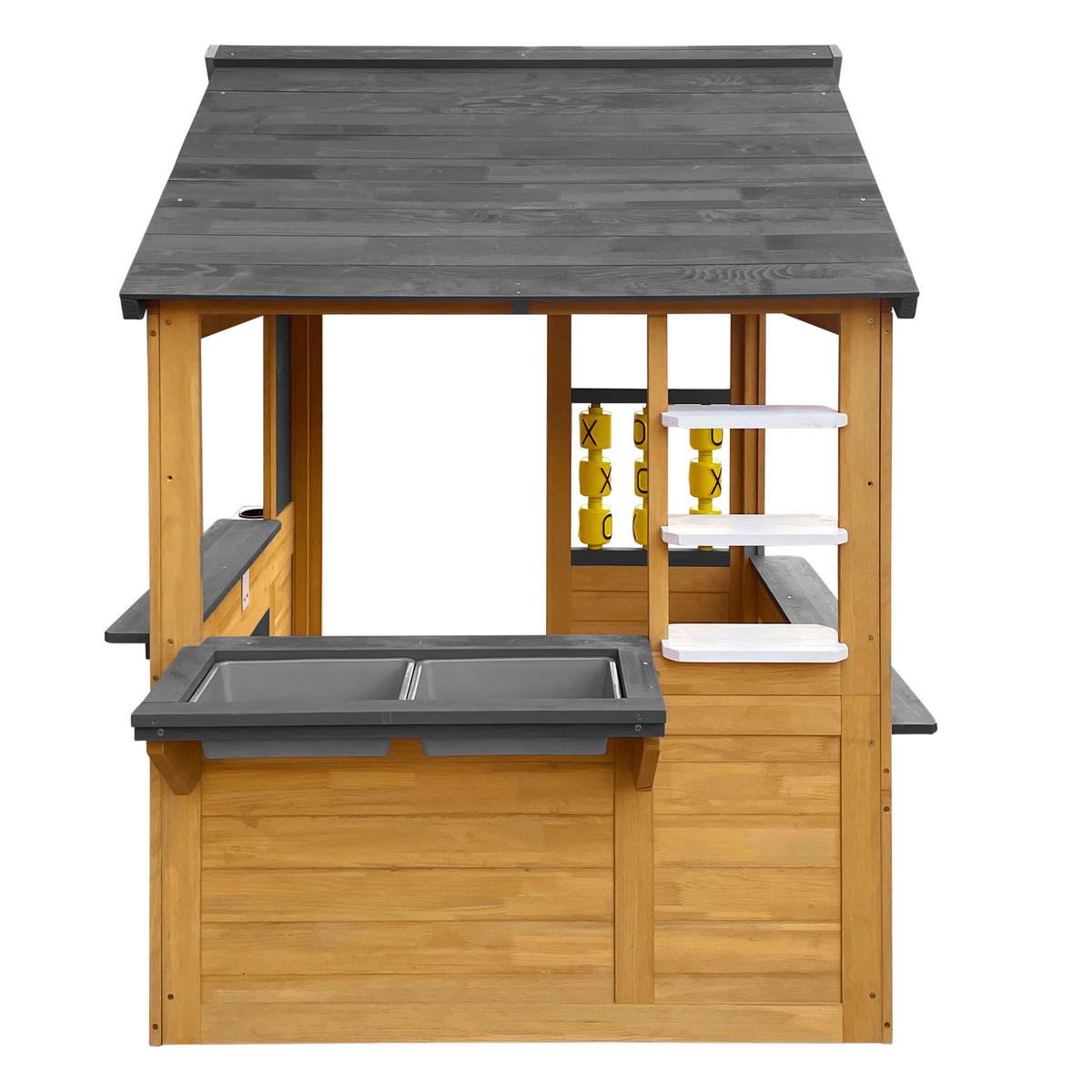 Spielhaus Lynn Natur - Anthrazit/Braun, Basics, Holz (108/105/130cm)