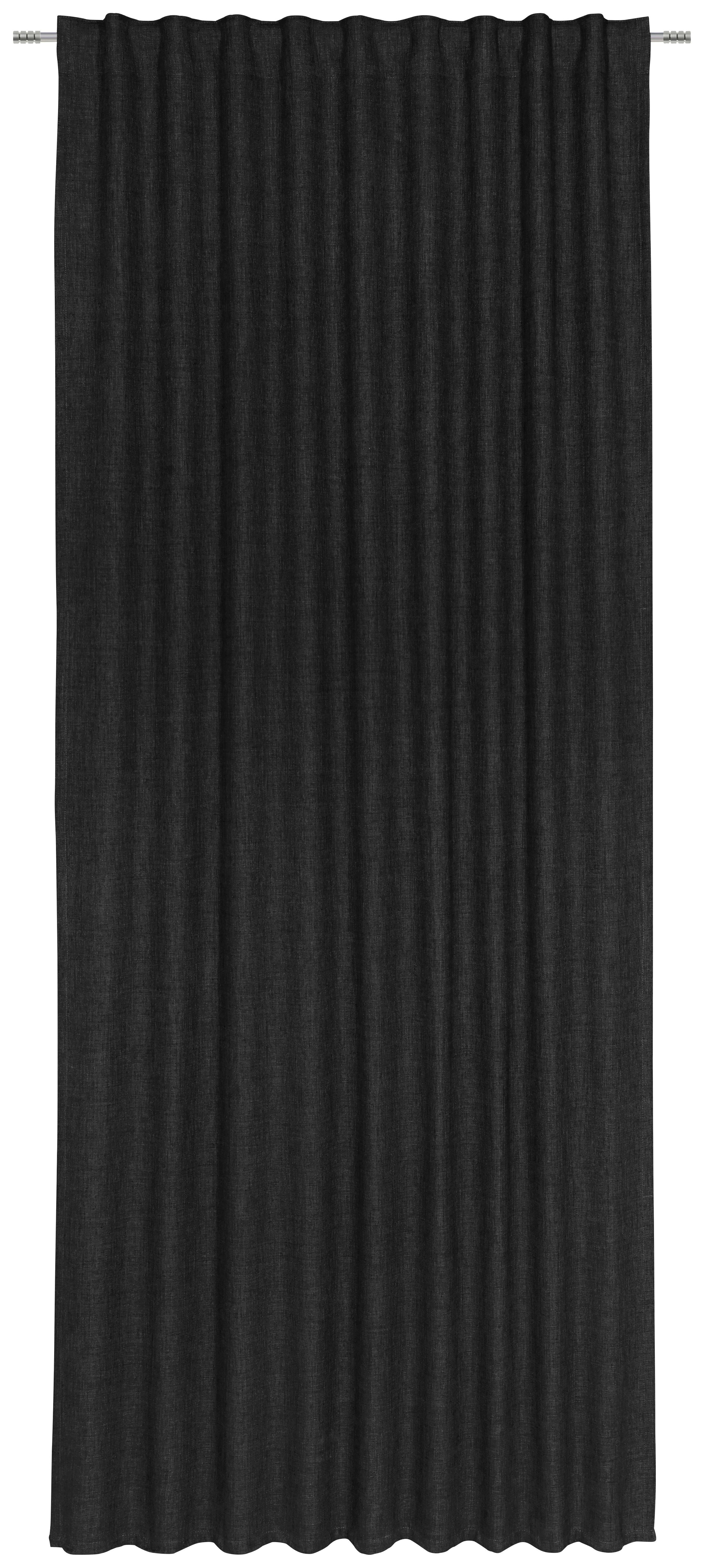 HOTOVÝ ZÁVES LEO, 135/255cm, čierna - čierna, textil (135/255cm) - Premium Living