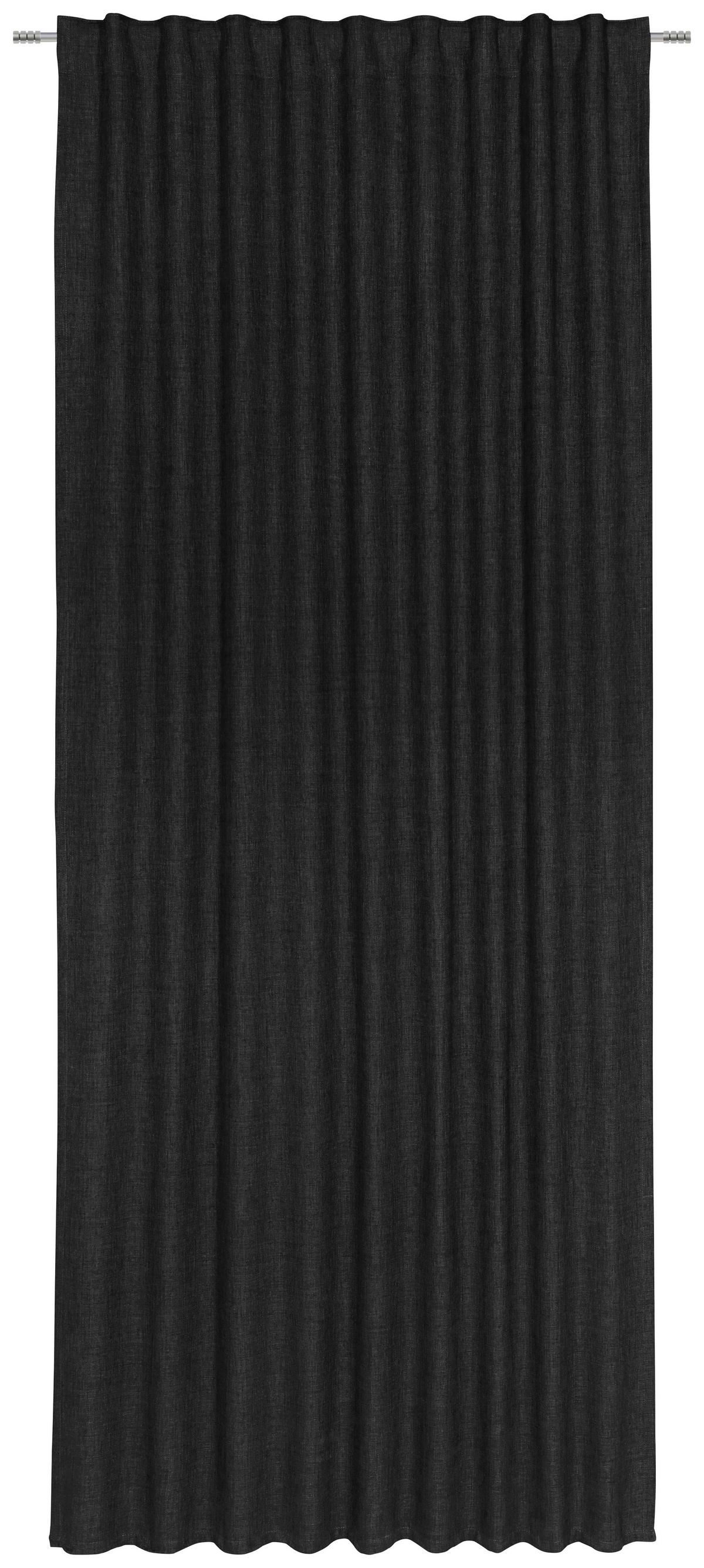 HOTOVÝ ZÁVĚS LEO, 135/255cm, černá - černá, textil (135/255cm) - Premium Living