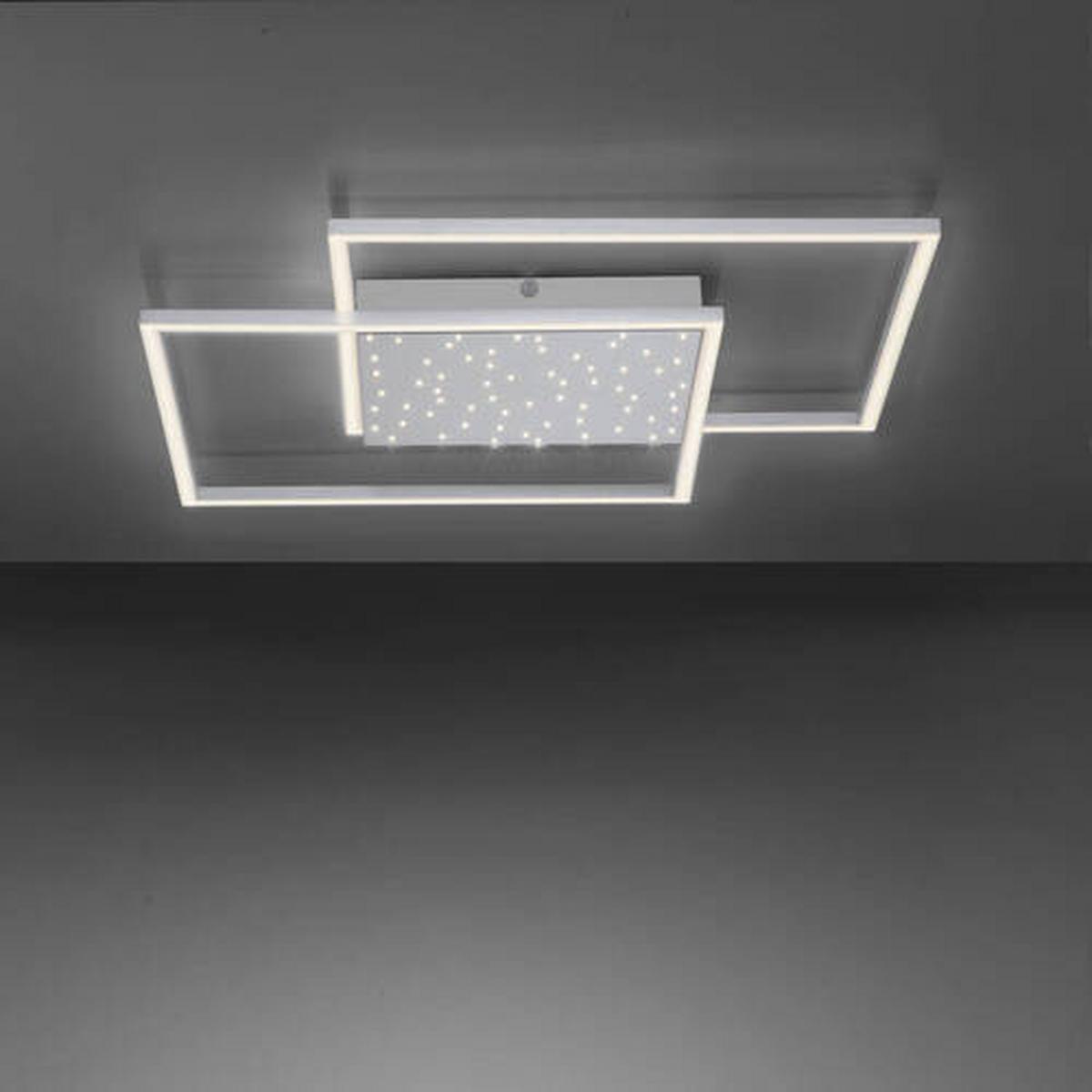 LED-Deckenleuchte YUKi L: 67 cm mit Sternenhimmel - Grau, Design, Metall (67/67/5cm) - Paul Neuhaus