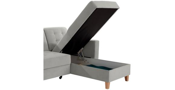 Ecksofa Bergen - Hellgrau/Naturfarben, Design, Textil (231/160cm) - Luca Bessoni