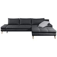Ecksofa Floby m. Zierkissen Dunkelgrau - Dunkelgrau/Erlefarben, Trend, Textil (313/215cm) - MID.YOU