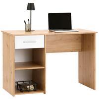 Schreibtisch + Stauraum B 110 cm H 75cm Kubek 2, Eiche Dekor - Eichefarben/Weiß, MODERN, Holzwerkstoff (110/75/50cm)