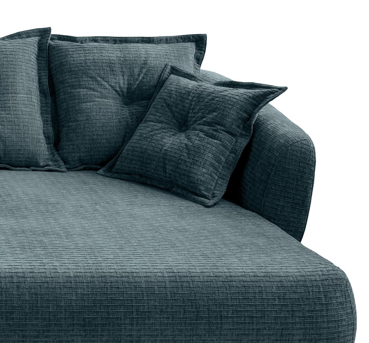 Ecksofa Baggio Blau S: 277x162 cm - Blau/Schwarz, MODERN, Textil (277/162cm) - Livetastic