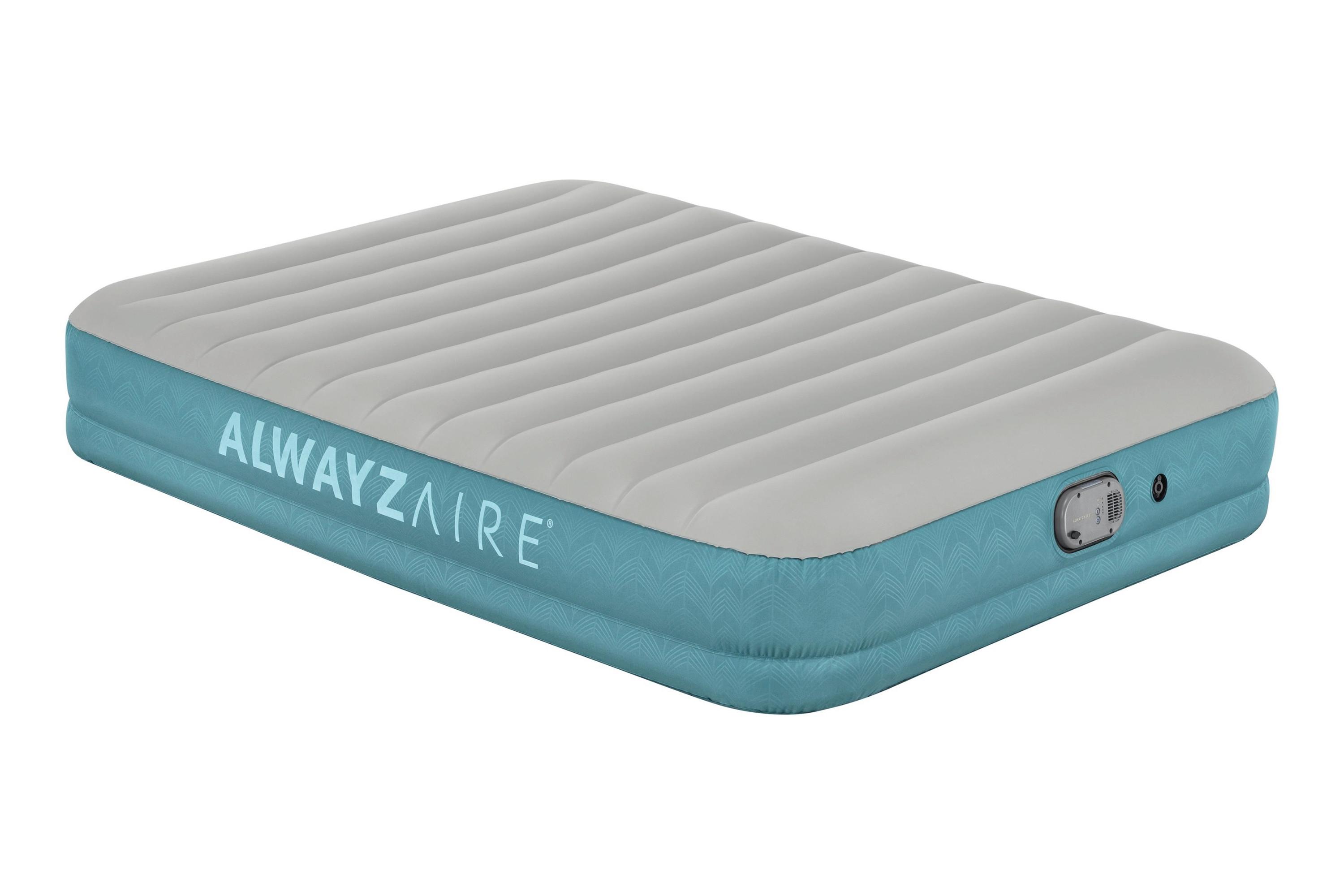Luftbett Michael 203x152x36 cm bis 350kg, inkl. Pumpe - Grau/Hellblau, KONVENTIONELL, Kunststoff/Metall (203/152/36cm) - Bestway