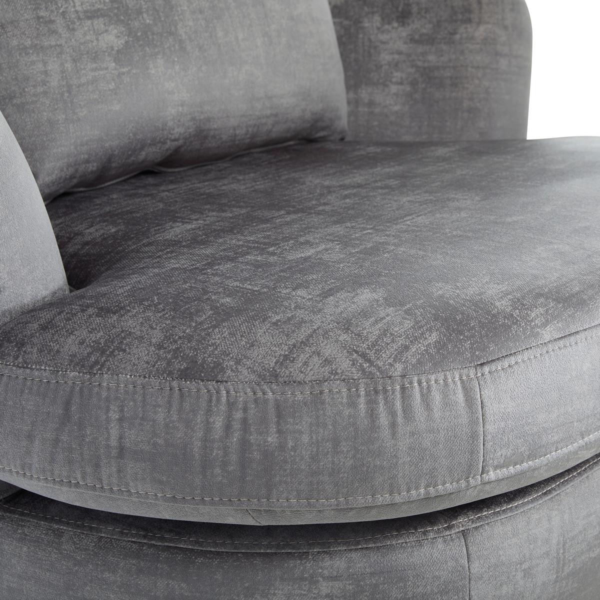 Designsessel Isla Grau B: 110 Cm - Edelstahlfarben/Grau, Trend, Textil (110/85/99cm) - Livetastic