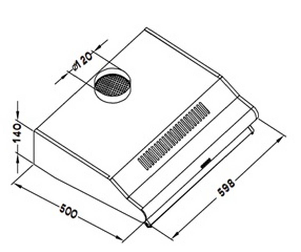 Unterbauhaube UBH3001X Edelstahl B: 60 cm, Led - Edelstahlfarben, Basics, Glas/Metall (59,80/14/50cm) - PKM