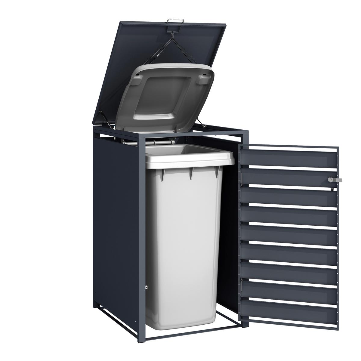 Aufbewahrungsbox Lucas 1x240 Liter - Anthrazit, Basics, Metall (68/80/116cm) - Ambia Garden