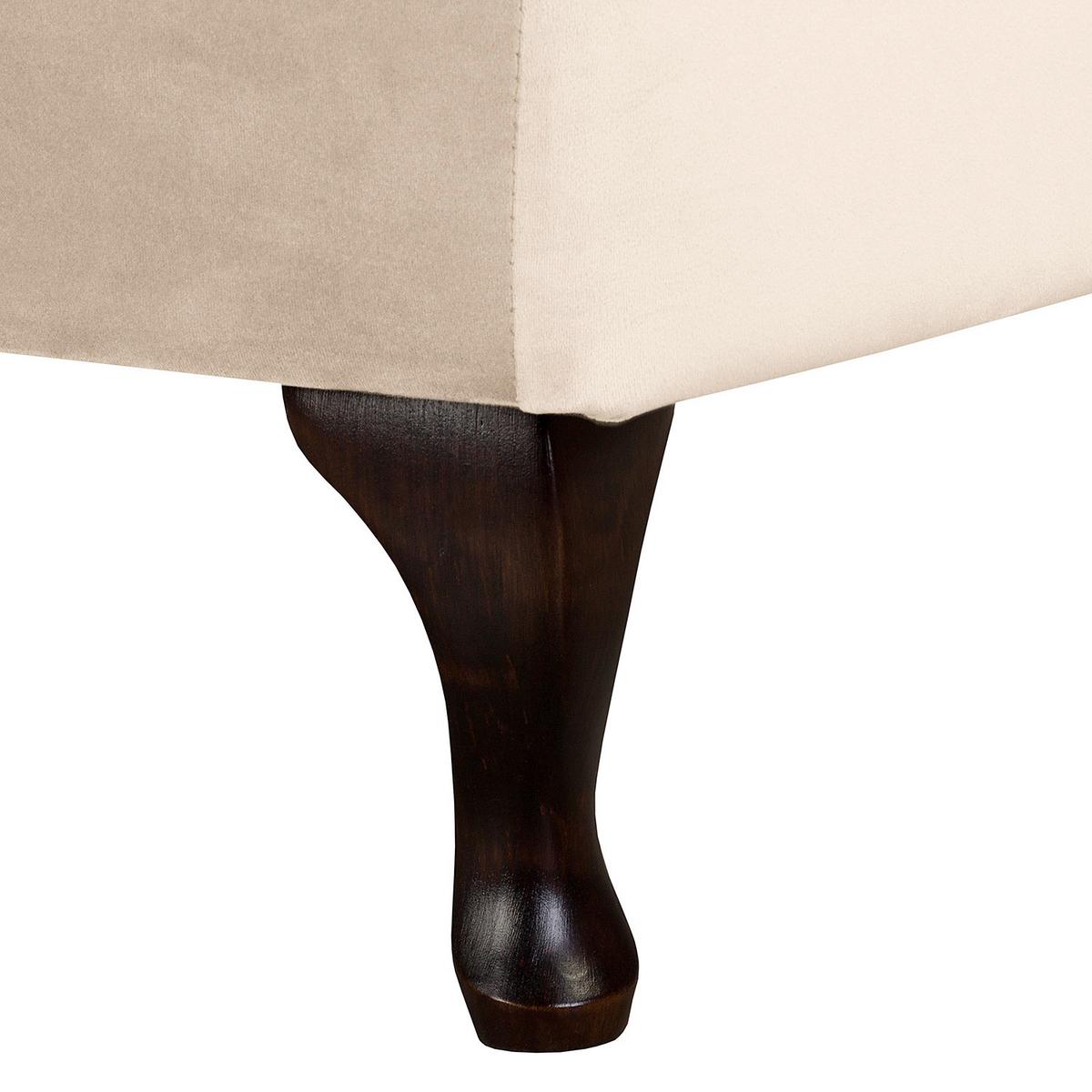 Récamiere Pako Creme B: 185cm - Creme/Braun, Design, Textil (185/93/75cm) - Livetastic