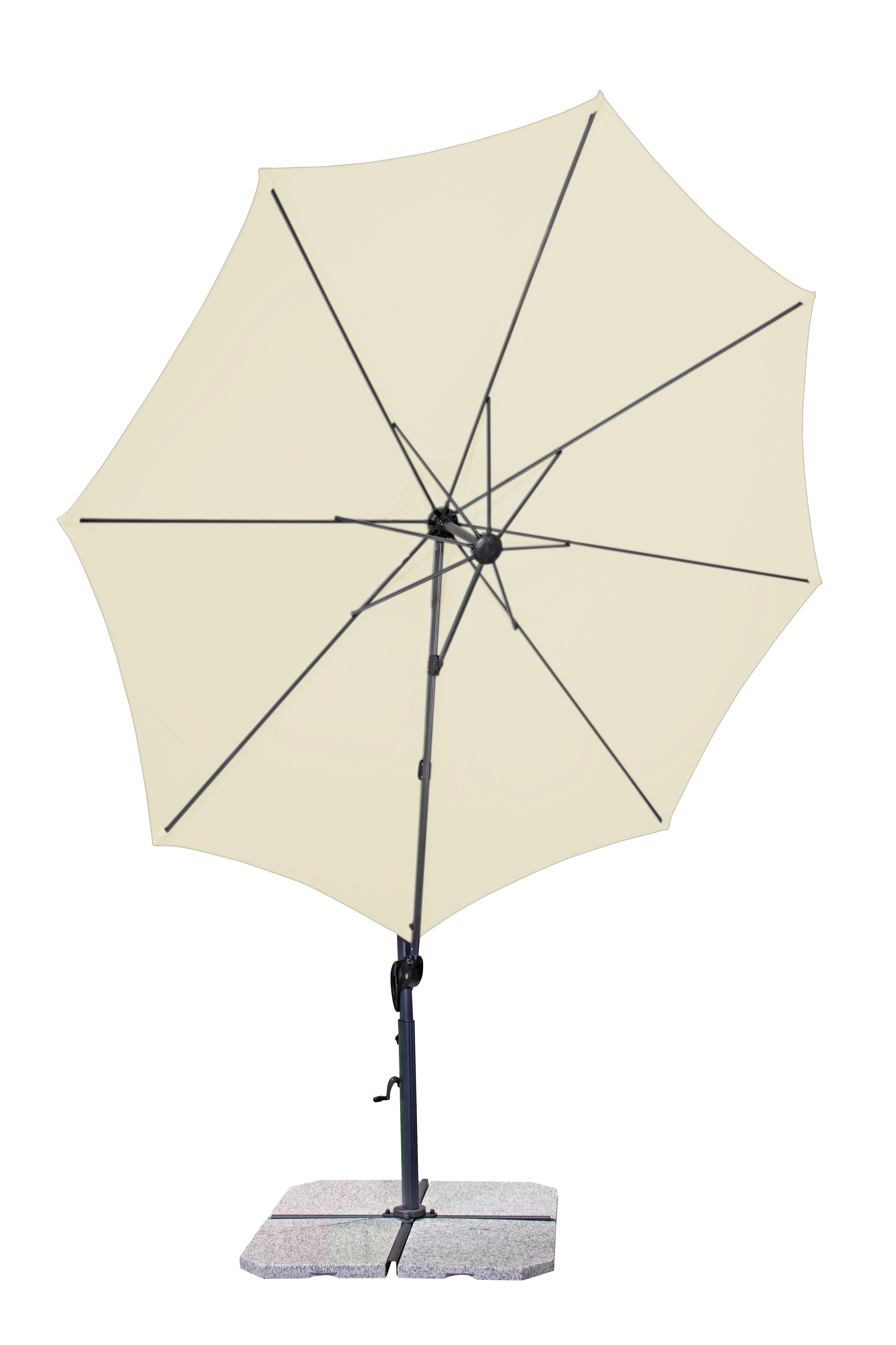 Pendelschirm Ravenna Smart - Anthrazit/Naturfarben, Basics, Textil/Metall (293/244cm) - Doppler