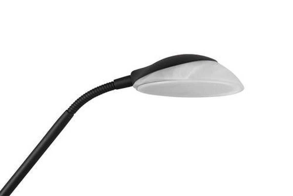 LED-Stehlampe dimmbar Schwarz/Weiß, Flexarm - Schwarz/Weiß, Basics, Glas/Metall (32,5cm)