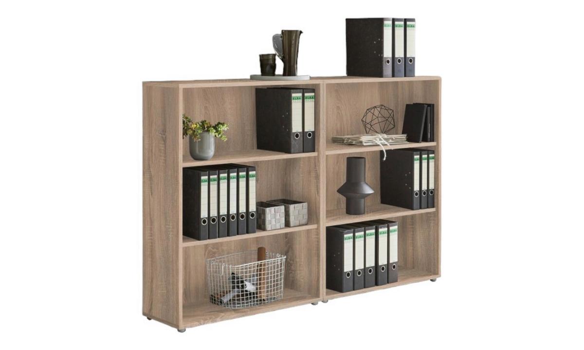 Aktenregal Office Edition Sonoma Eiche Dekor B: 168,8cm - Silberfarben/Sonoma Eiche, MODERN, Holzwerkstoff (168,8/113,6/33cm) - MID.YOU