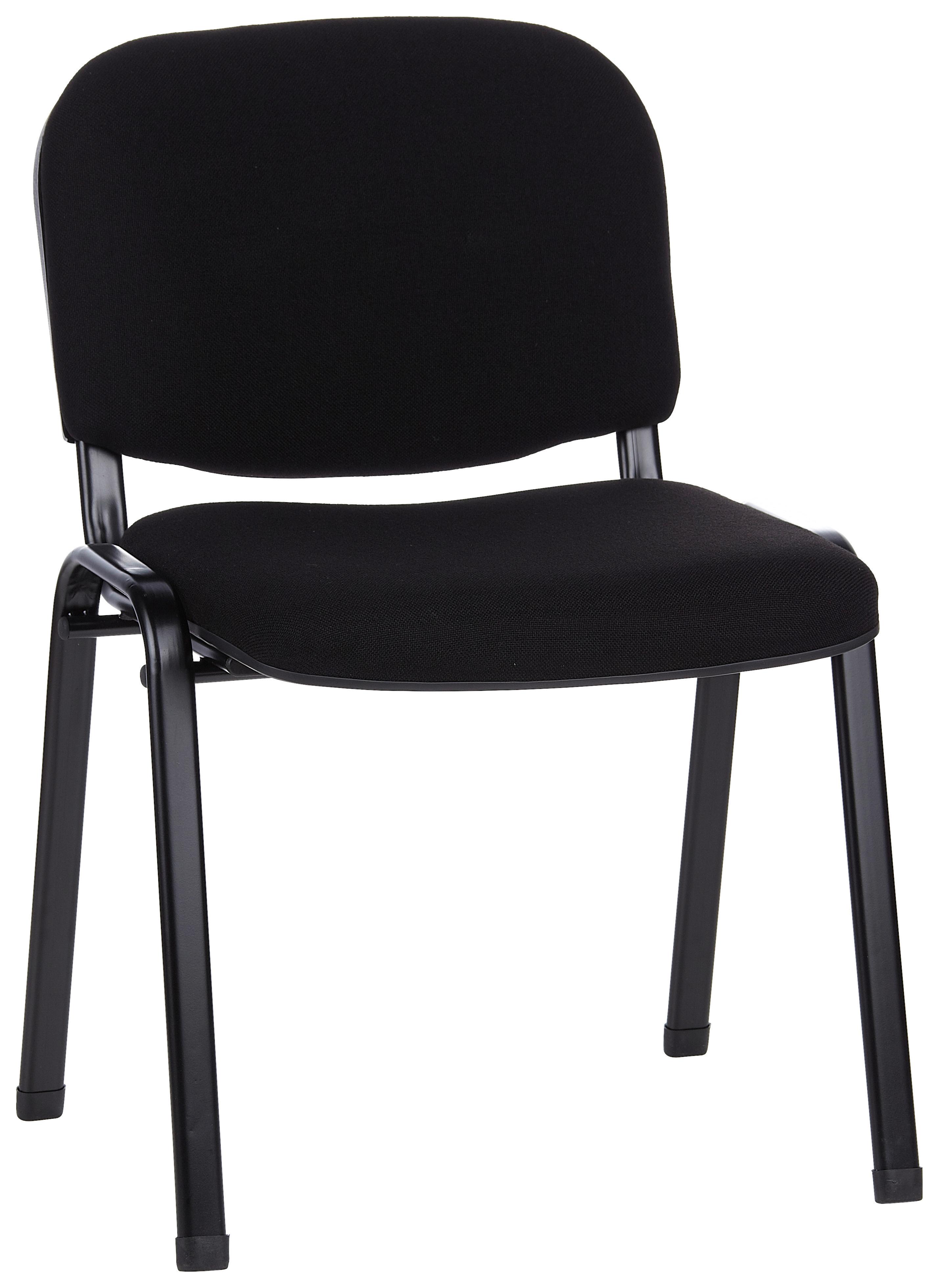 Besucherstuhl Xt 600 Sw Stapelbar Schwarz Bis 100 Kg - Schwarz, Basics, Textil/Metall (58/84/41cm) - MID.YOU