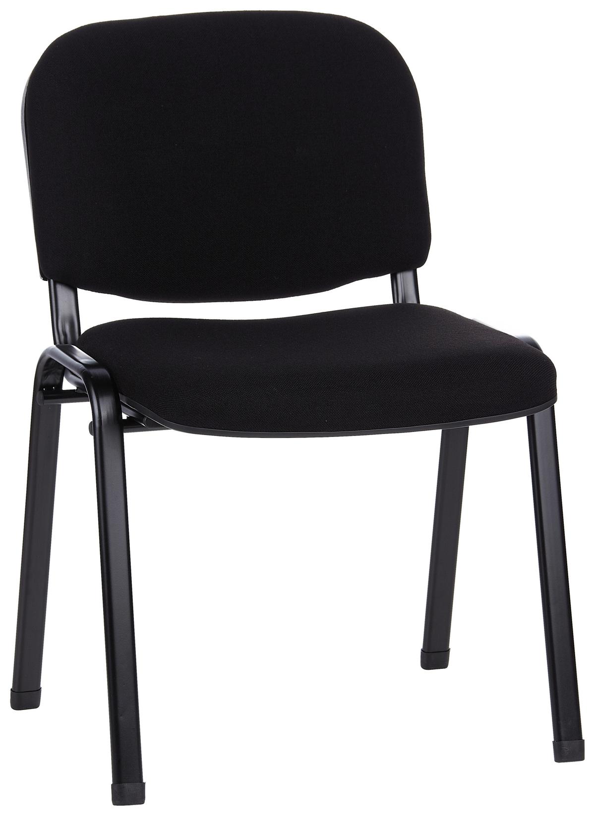 Besucherstuhl Xt 600 Sw Stapelbar Schwarz Bis 100 Kg - Schwarz, Basics, Textil/Metall (58/84/41cm) - MID.YOU