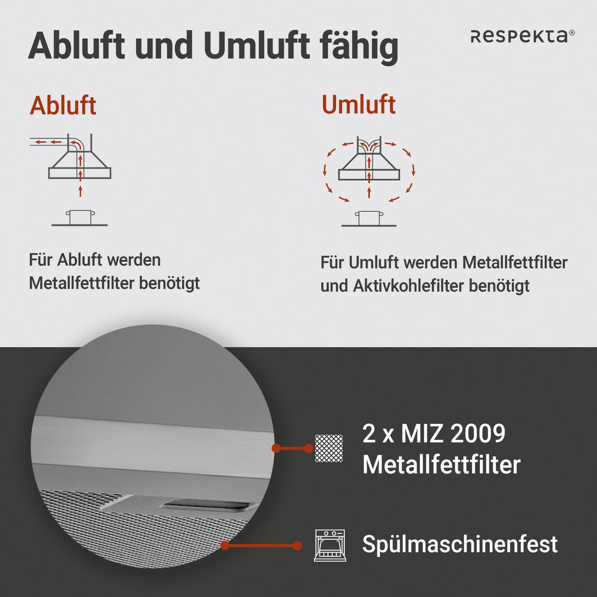 Dunstabzugshaube Respekta Dalia Edelstahlfarben B: 60 Cm - Edelstahlfarben, Trend, Metall (60/70-108/50cm) - Respekta