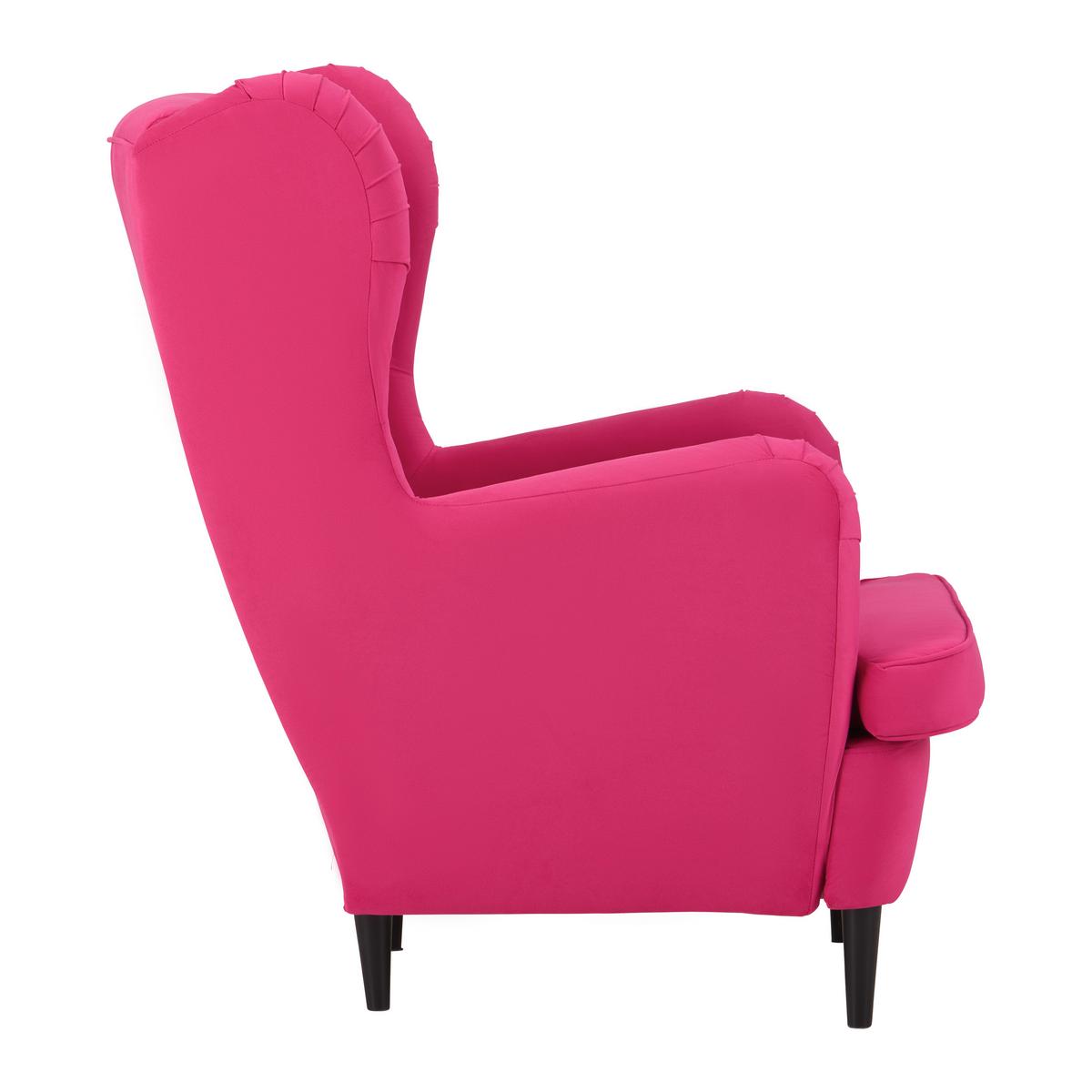 Kreslo OSKAR, ružový velúr - pink/čierna, drevo/kompozitné drevo (78/102/98cm) - Mömax