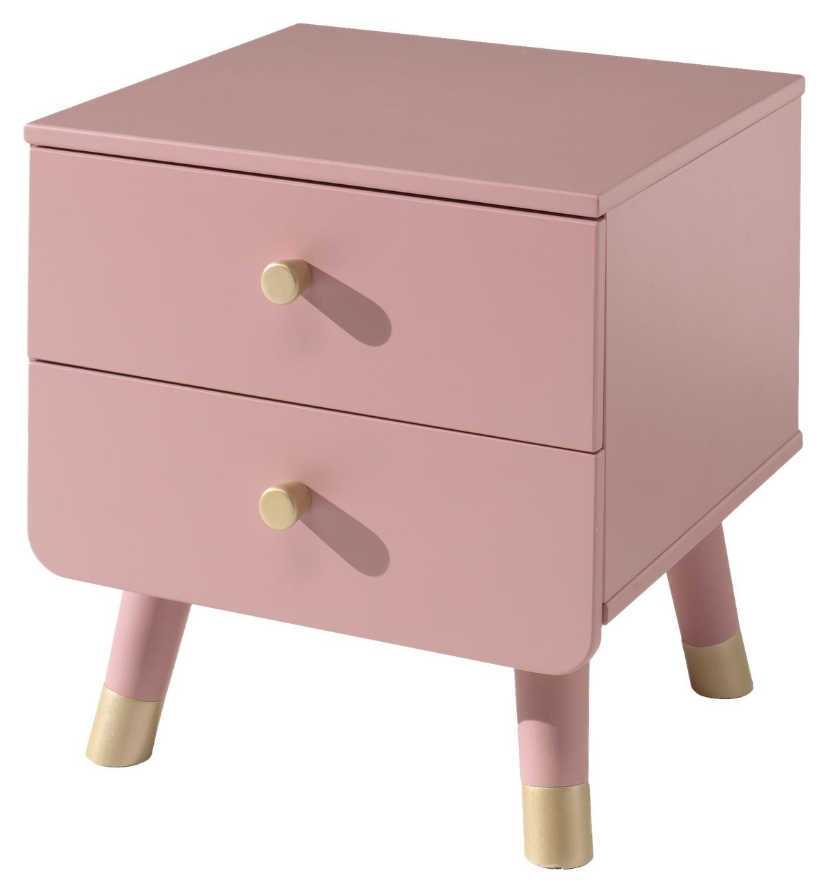 Kindernachtkästchen Rosa H: 45,2 Cm Billy - Goldfarben/Rosa, KONVENTIONELL, Holzwerkstoff (43/45,20/40cm) - MID.YOU
