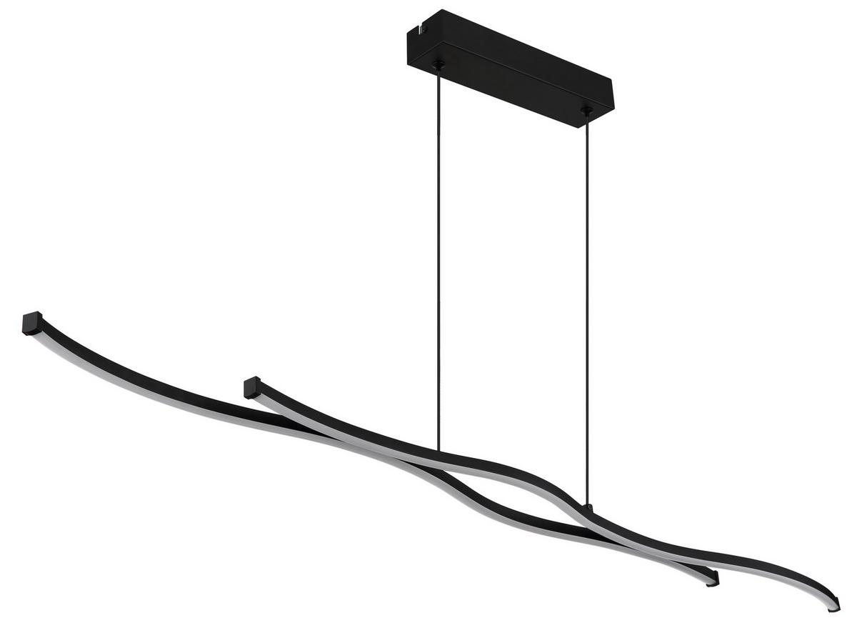 Led Függőlámpa Noma - fekete/opál, Modern, műanyag/fém (110,4/8,6/120cm) - Luca Bessoni