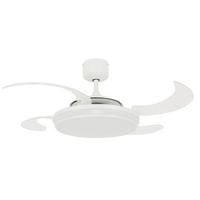 Deckenventilator Fanaway Weiß 4 Kunststoffflügel,LED-Leuchte - Klar/Weiß, Basics, Kunststoff/Metall (122/41cm) - P & B