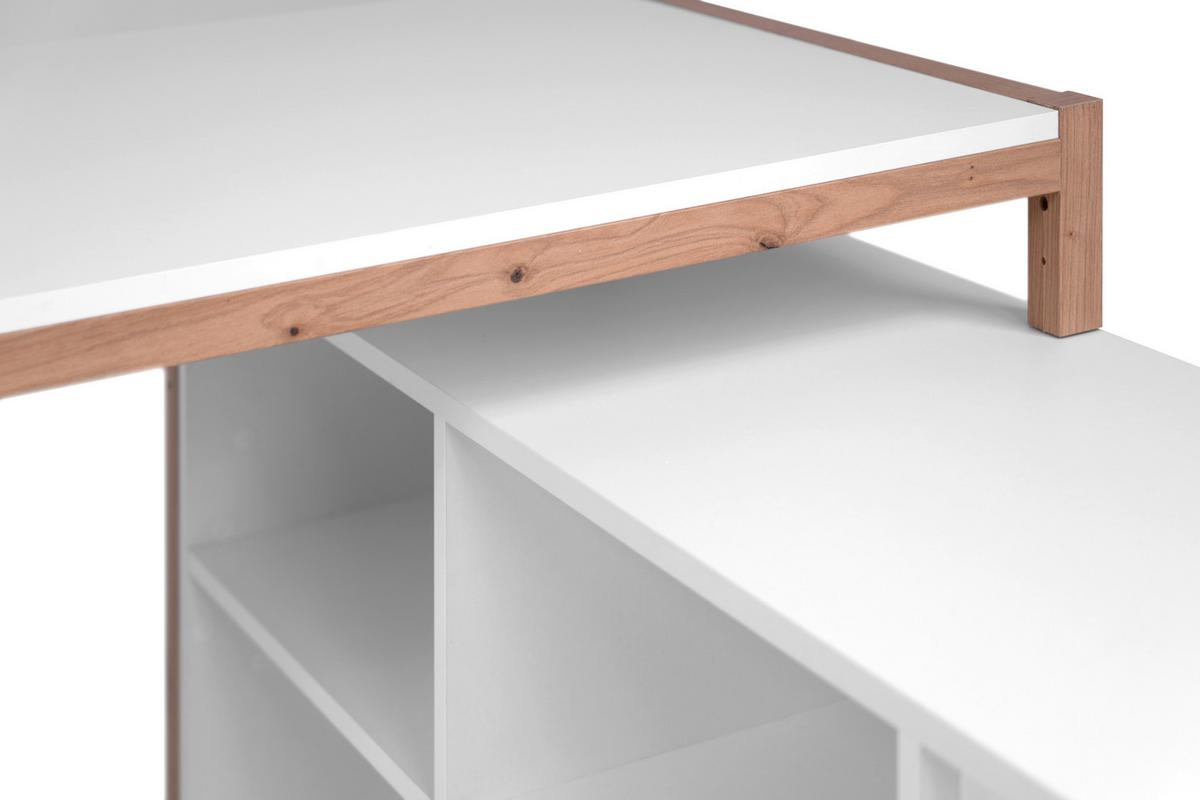 Eckschreibtisch Denver Weiß/ Eiche Artisan D. L: 139cm - Eiche Artisan/Weiß, MODERN, Holzwerkstoff (139/139/75cm) - MID.YOU