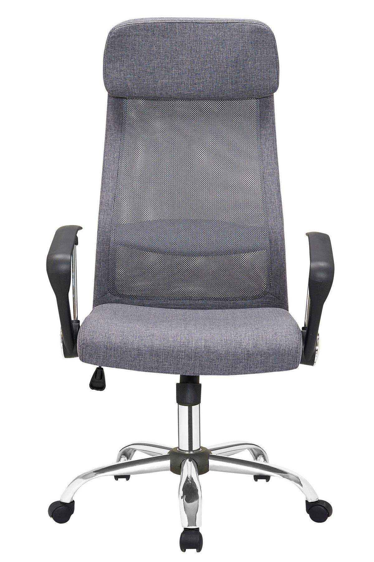 Drehstuhl Grau/Silberfarben B: 62cm - Silberfarben/Schwarz, MODERN, Kunststoff/Textil (62/118/60cm) - Livetastic