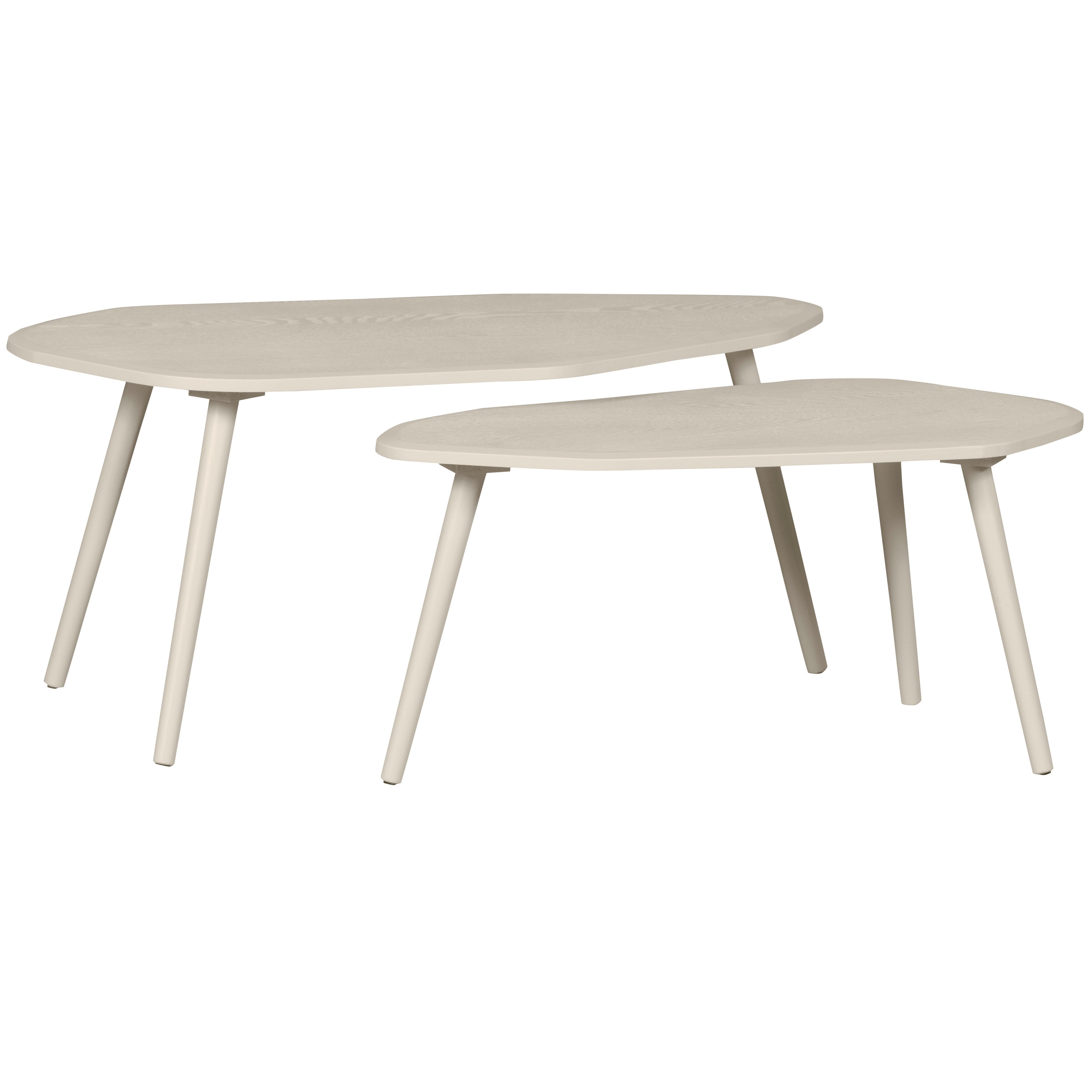 Beistelltischset 2-Teilig Sandfarben - Sandfarben, Design, Holzwerkstoff - Livetastic