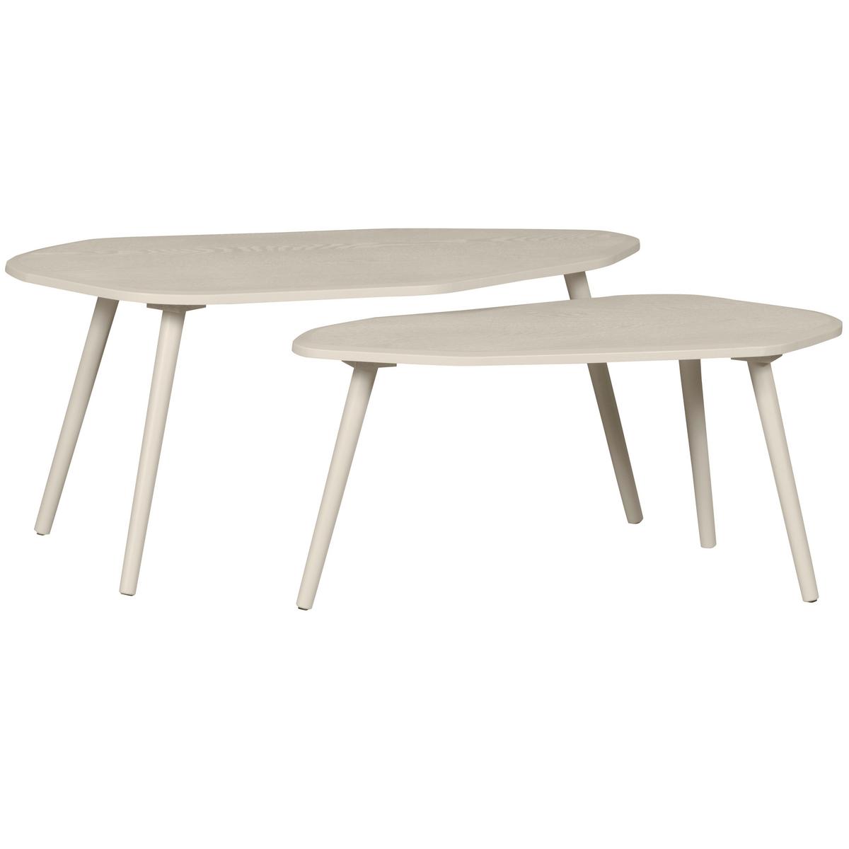 Beistelltischset 2-Teilig Sandfarben - Sandfarben, Design, Holzwerkstoff - Livetastic