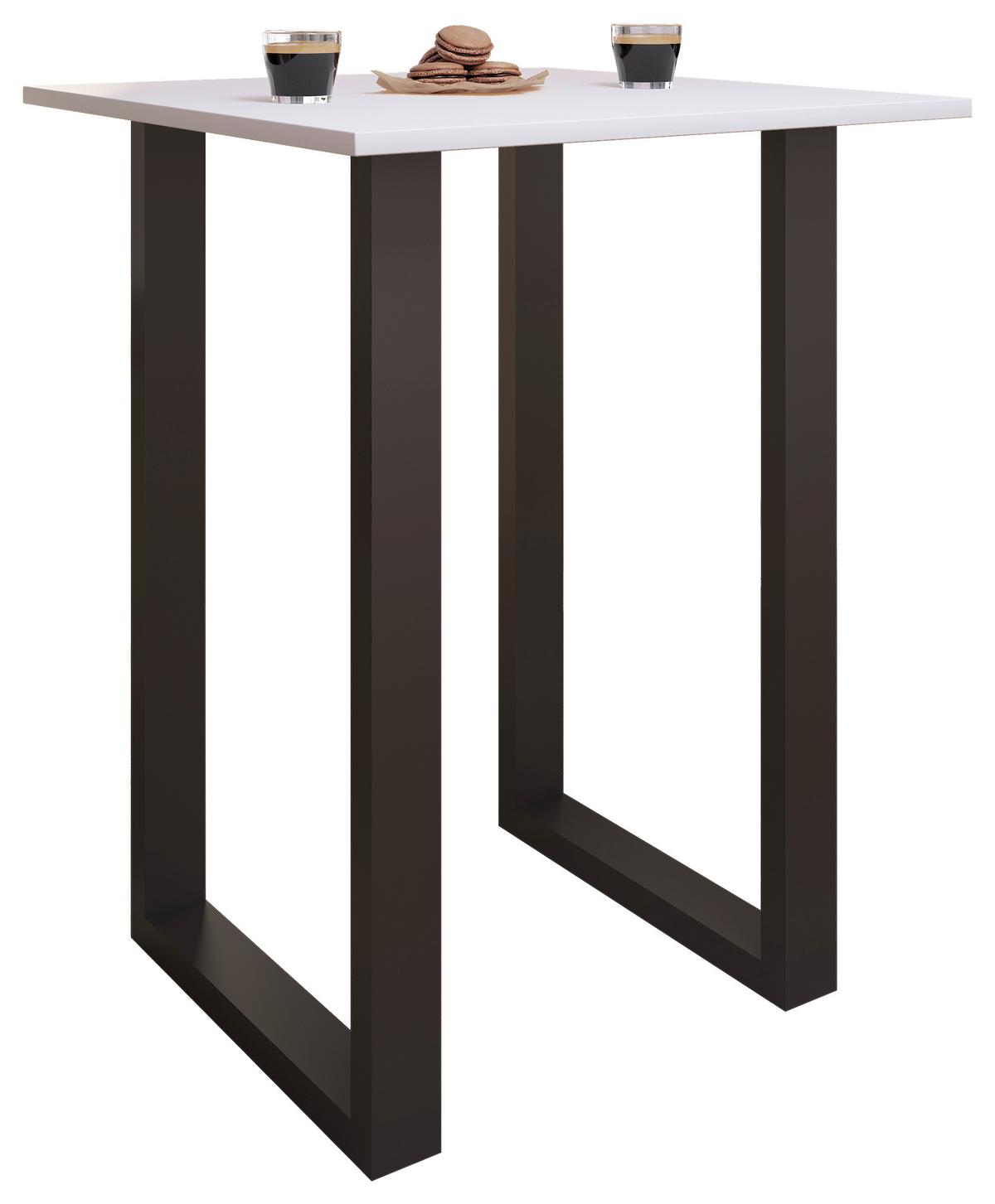 Bartisch Xona B 80x50 - Schwarz/Weiß, KONVENTIONELL, Holzwerkstoff/Metall (80/50/102cm)