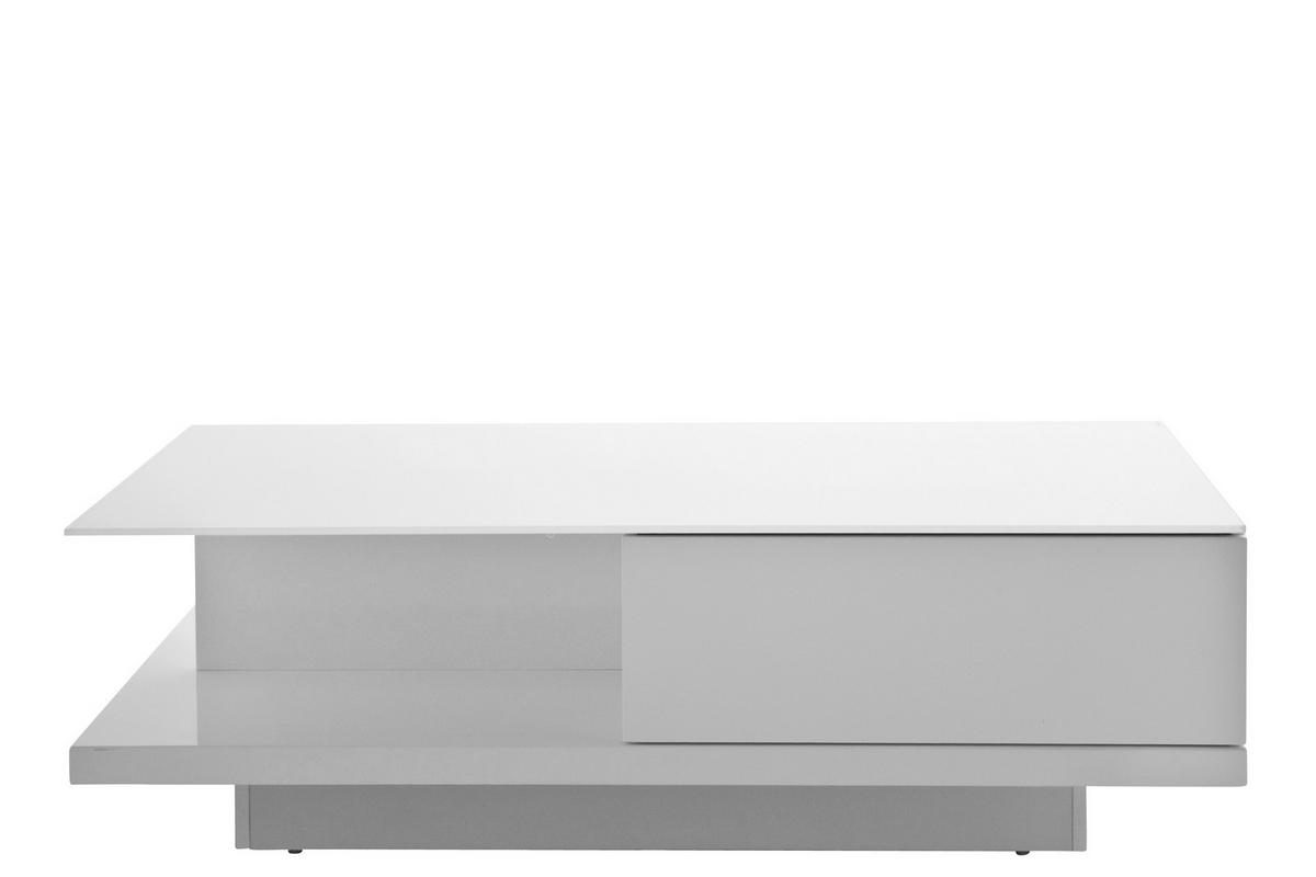 Couchtisch Weiß Hochglanz L: 120 Cm - Weiß Hochglanz/Weiß, Design, Glas/Holzwerkstoff (120/60/36cm) - Livetastic