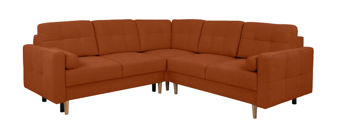 Ecksofa Noret Terracotta S: 242x242 Cm - Buchefarben/Terracotta, Design, Textil (242/242cm) - MID.YOU