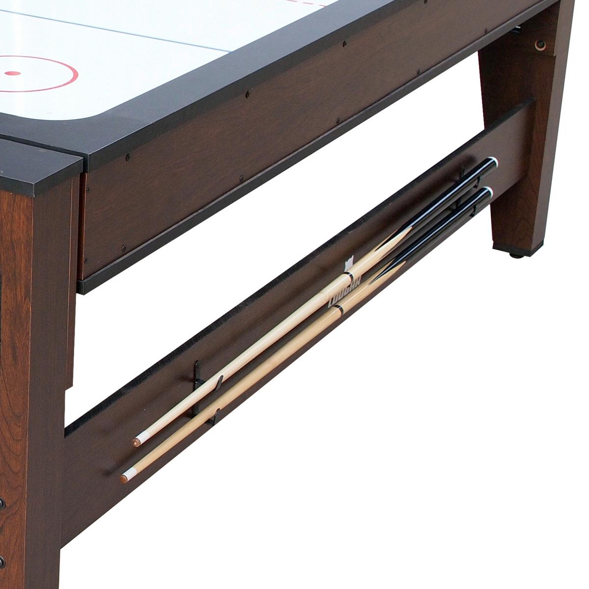 Multi-Spieltisch Reverso Pool+ Airhockey, Braun/Rot/Weiß - Rot/Braun, KONVENTIONELL, Holz/Kunststoff (107/81/217cm) - Ambia Garden