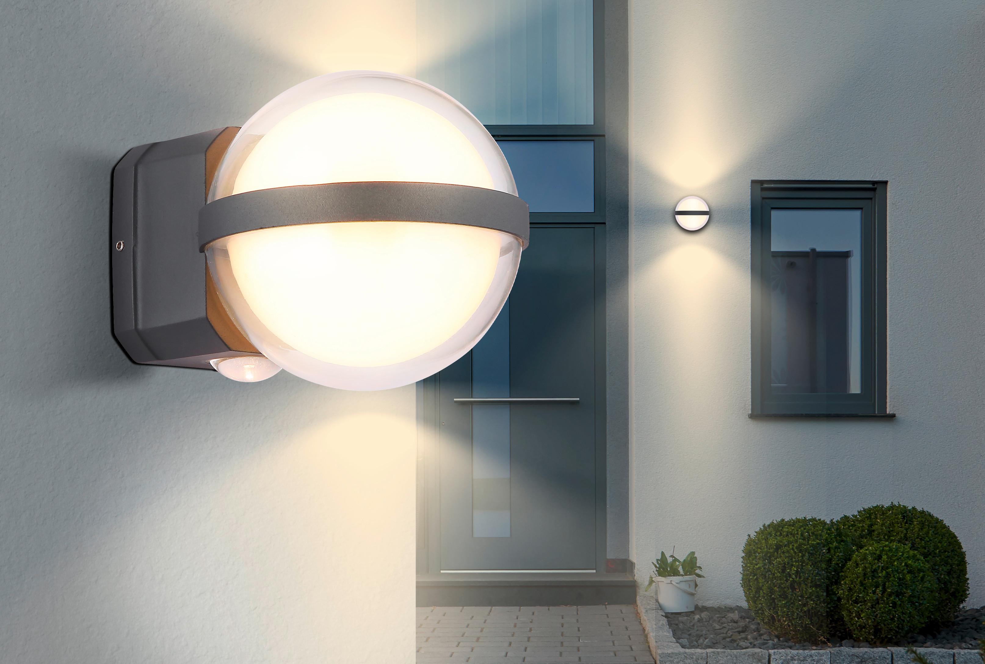 LED-Außenleuchte 34157 - Klar/Anthrazit, Basics, Kunststoff/Metall (10,5/13/11cm) - Globo