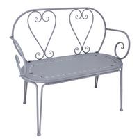 Gartenbank Metall Gartenbank Mf074 - Blaugrau, Design, Metall (102/57/87cm)