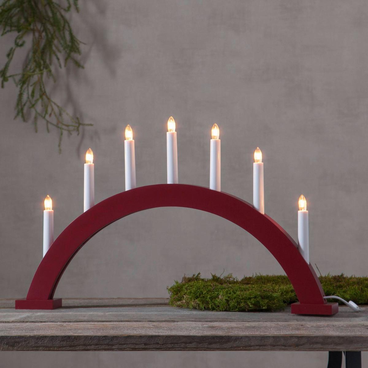LED-Dekoleuchte Rot/Weiß Länge: 57 cm - Rot/Weiß, Basics, Holz/Kunststoff (57/6/34cm) - Eglo
