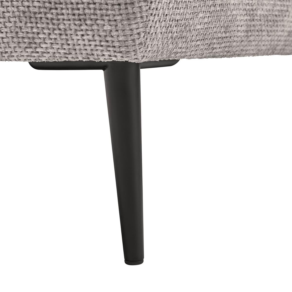 Rohová sedačka CUSTOM, ľavá, svetlosivá ženilka - čierna/svetlosivá, Modern, kov/textil (164/85/255cm) - Mömax