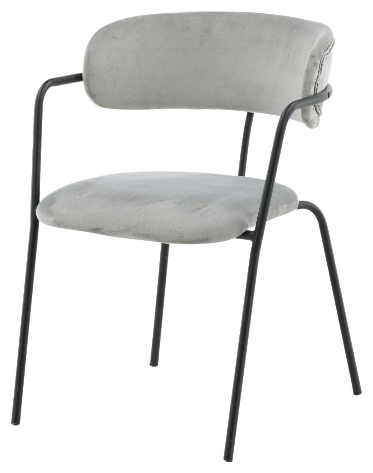 Stuhl-Set Arrow - Schwarz/Grau, Design, Textil/Metall (58/79/61cm) - Livetastic