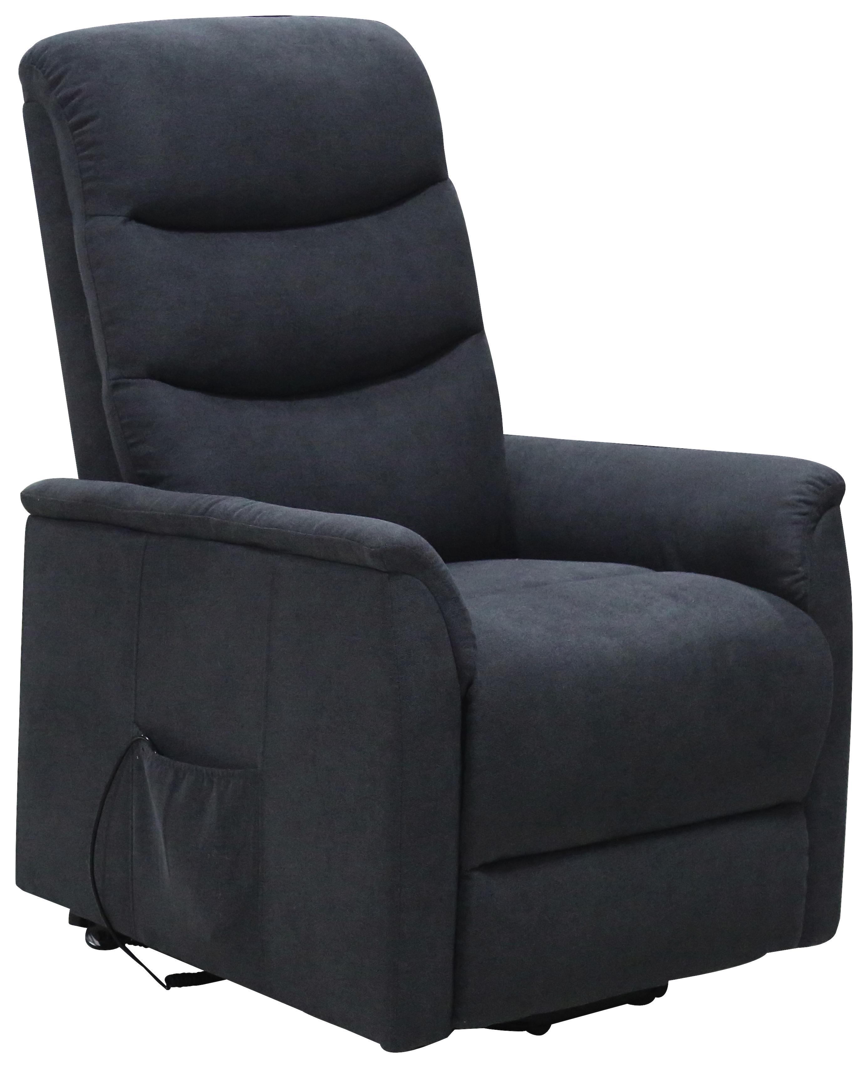 Fernsehsessel Aston B: 72,5 cm - Dunkelgrau/Schwarz, MODERN, Textil/Metall (72,5/110,5/92,5cm) - Ombra