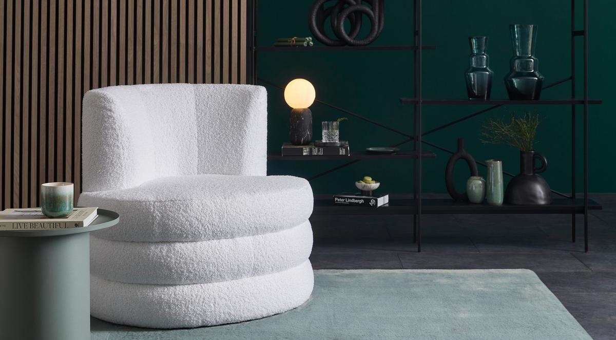 Designsessel Magari - Edelstahlfarben/Weiß, Trend, Textil (90/82/85cm) - Livetastic