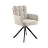 Armlehnstuhl Susan Beige Schwarz/Sitzfläche 360°drehbar - Beige/Schwarz, KONVENTIONELL, Holz/Textil (59/90/66cm)