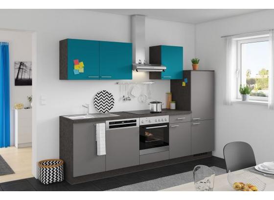 Küchenzeile Win/plan 280 cm Anthrazit/türkis - Türkis/Anthrazit, MODERN, Holzwerkstoff (280cm) - Express Küchenzeile Win/plan 280 cm Anthrazit/türkis - Türkis/Anthrazit, MODERN, Holzwerkstoff (280cm) - Express