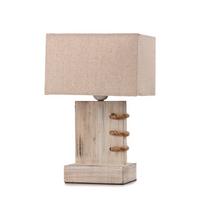 Nachttischleuchte 5037/l - Beige, Natur, Holz/Textil (22/15/33cm)